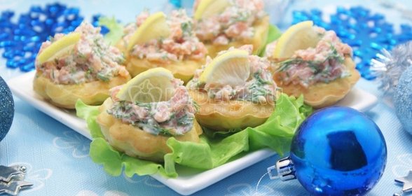 Сырные корзинки с сёмгой