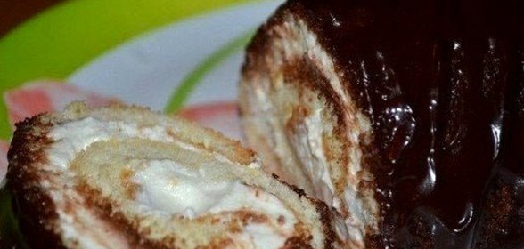 Рулет с творожной начинкой