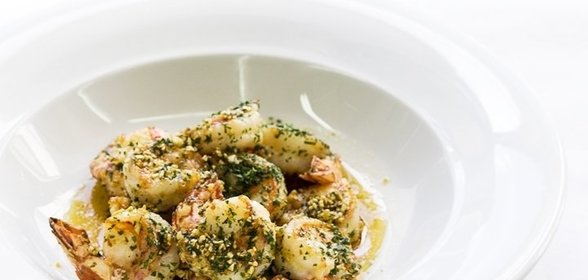 Шейки креветок с чесноком