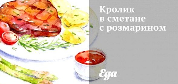 Кролик в сметане с розмарином