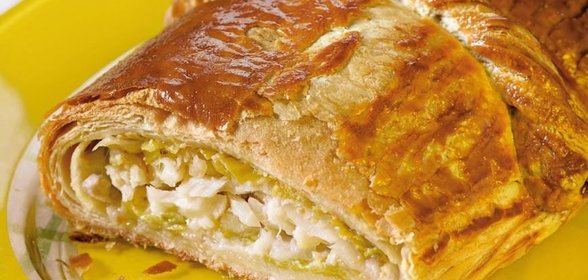 Средиземноморский пирог с треской и луком-пореем