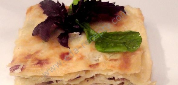 Лазанья с курицей и грибами