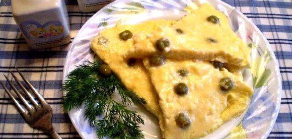 Омлет с горошком