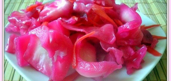 Быстро маринованная капуста Розовый закат
