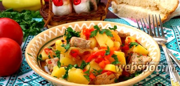 Картошка тушеная с индейкой