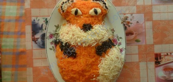 Салат Лисичка с грибами под шубой