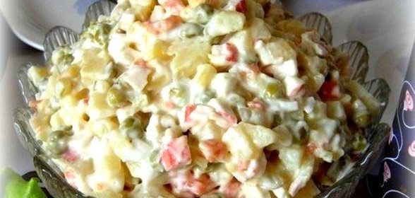 Салат из крабовых палочек с картофелем и морковью
