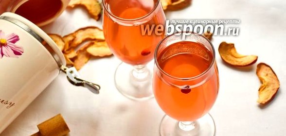 Компот из сушёных яблок и клюквы