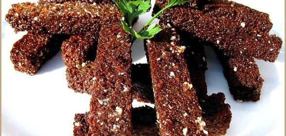 Гренки с чесноком и укропом