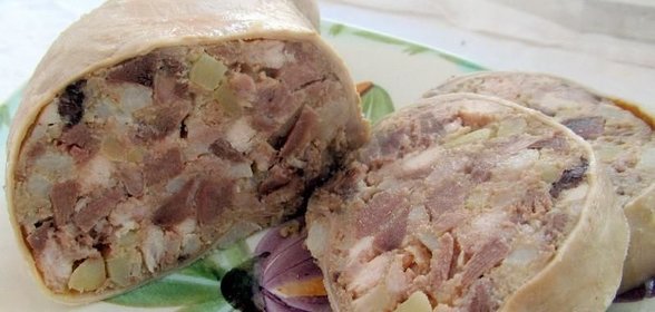 Свиной желудок фаршированный