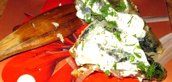 Жареная скумбрия под майонезом