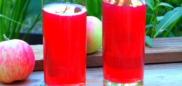 Компот из тёрна, яблок и ежевики с мятой и лимоном