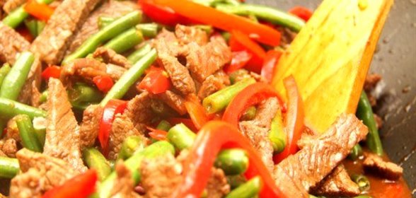 Баранина с зеленой фасолью