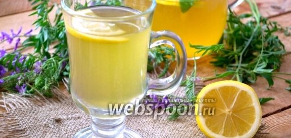 Домашний лимонад с зелёным чаем и мятой