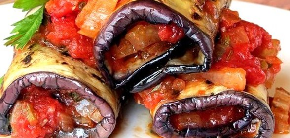 Баклажанные рулетики с начинкой