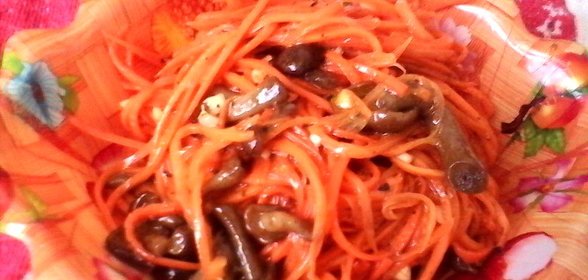 Морковь по-корейски с опятами