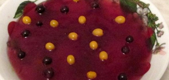 Кисель из ягод со свежими фруктами
