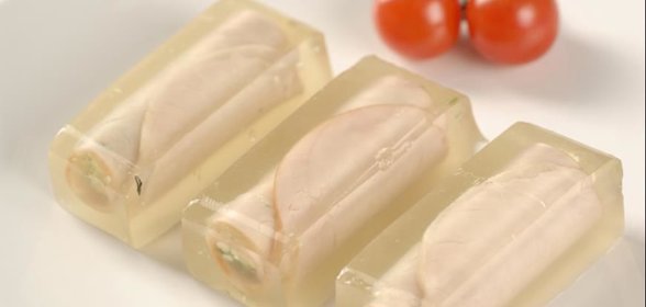 Заливные рулетики из ветчины