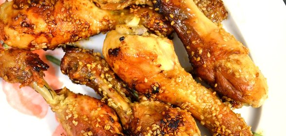 Куриные ножки с кунжутом по‑восточному