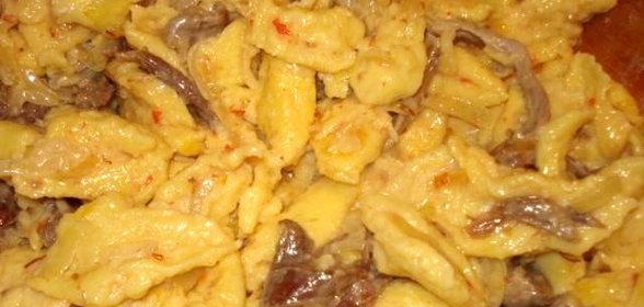 Галушки с мясом