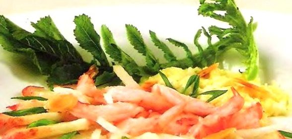 Горячая закуска из крабов и креветок