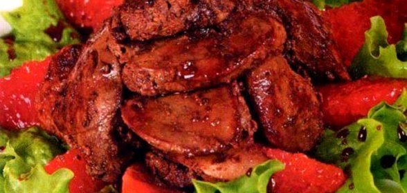 Куриная печень по‑анжуйски