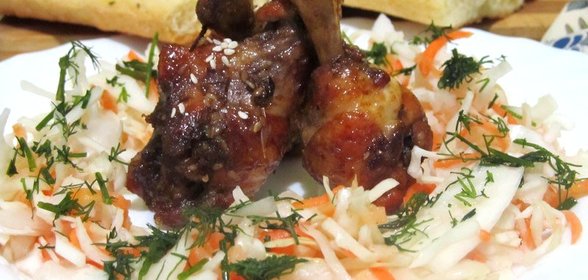 Крылышки с кунжутом