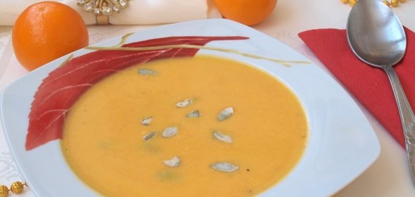 Тыквенно-мандариновый суп с имбирём
