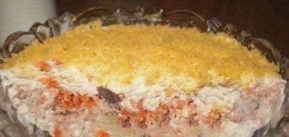 Салат «Мимоза» с яблоком