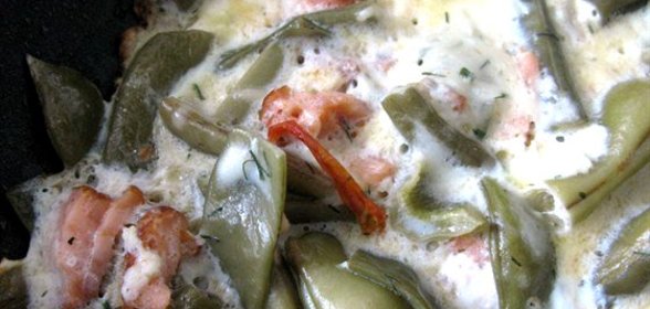 Омлет с овощами и рыбой