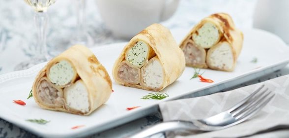 Многослойные блинные трубочки