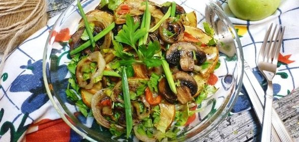 Теплый салат из овощей на гриле