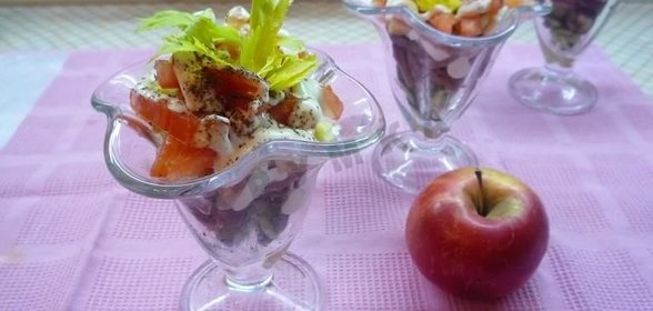 Салат-коктейль с языком