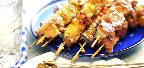 Овощной шашлык в кляре