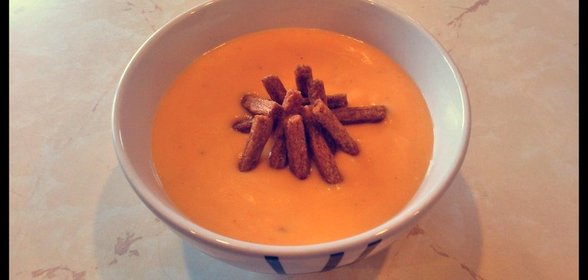 Сырный крем-суп с сухариками