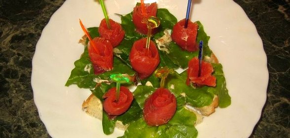 Канапе из красной рыбы