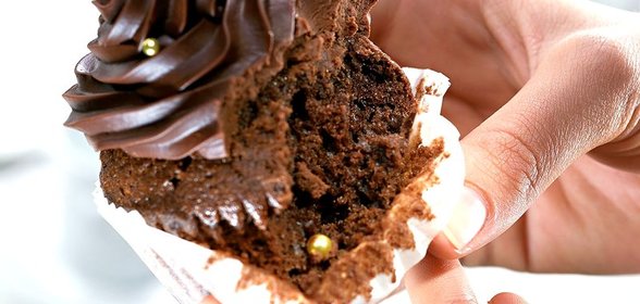 Шоколадный капкейк с кремом ганаш