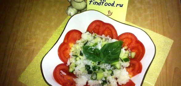 Салат с рисом и базиликом