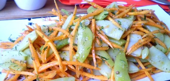 Салат с корейской морковью и фасолью