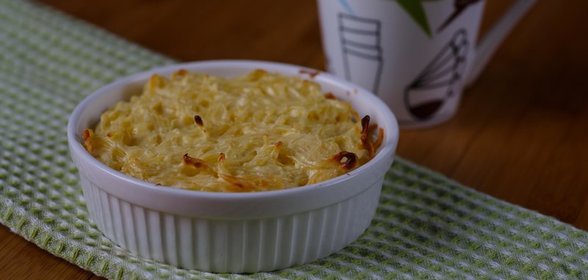Запеканка из макарон с творогом