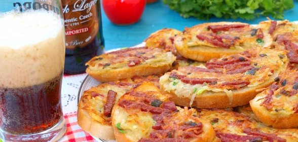 Гренки к пиву с колбасой