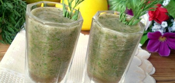 Зеленый коктейль с дыней