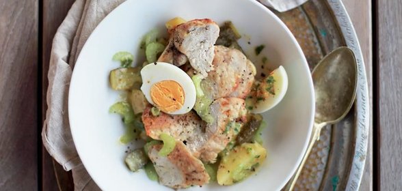 Картофельный салат с запеченной цесаркой