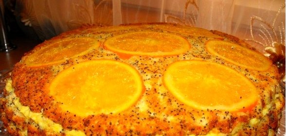 Торт апельсиновый с маком
