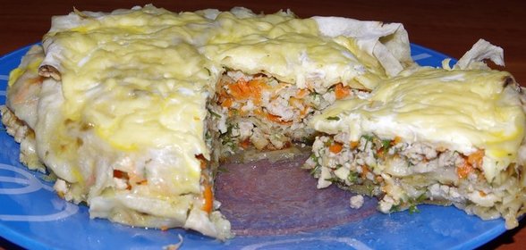 Ачма с мясом из лаваша
