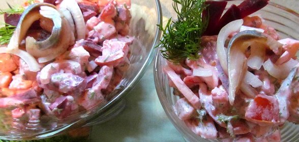 Салат из сельди с овощами