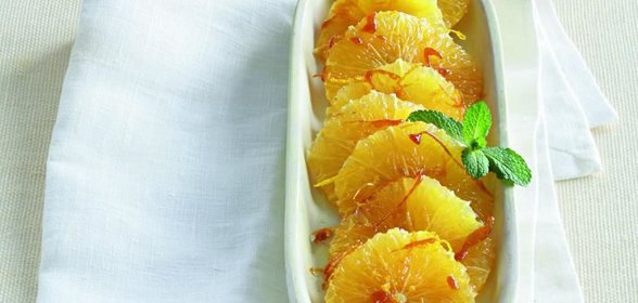 Апельсины с ромом и карамелью