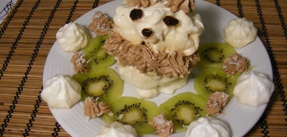 Пирожное безе с шоколадным кремом Гавайский мишка