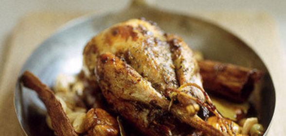 Перепелка с каштанами и иранским пловом