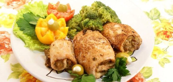 Рулетики с грибами